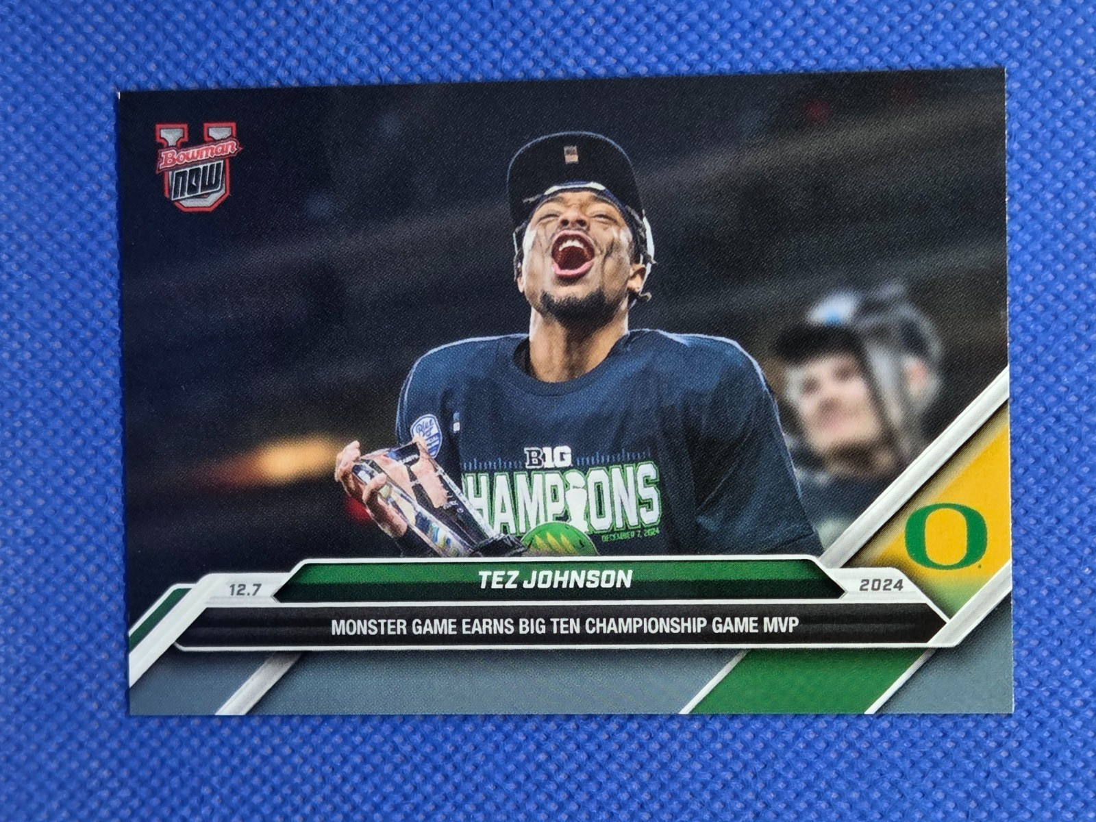 2024 Bowman U Now TEZ JOHNSON card #56 OREGON DUCKS Tampa Bay Buccaneers