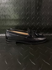 Allen Edmonds Womens 11A Black Leather Tassel Loafers USA Made Hand Sewn Moc Toe