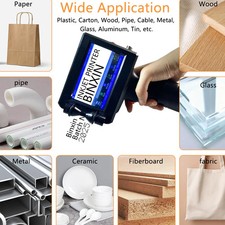 Handheld inkjet printer prints text, batch number, barcode, brand identification