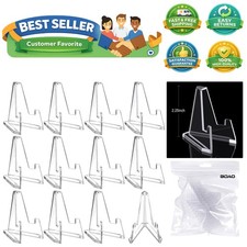 Durable 2.24" Clear Easel Stands - Perfect for Coins and Cards - 12 Pack