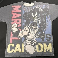 Art For Villains Marvel  Vs Capcom Venom Ryu Shirt Men L Black AOP short sleeve