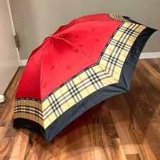 BURBERRY Folding Umbrella Nova Check Shadow Horse 22" Carbon Fiber Ribs Japan