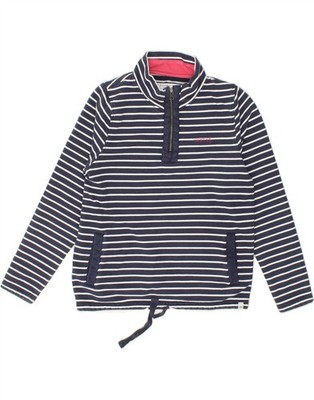 Animal Damen Sweatshirt Pullover mit Reißverschluss am Ausschnitt UK 12 Medium marineblau gestreift AE02