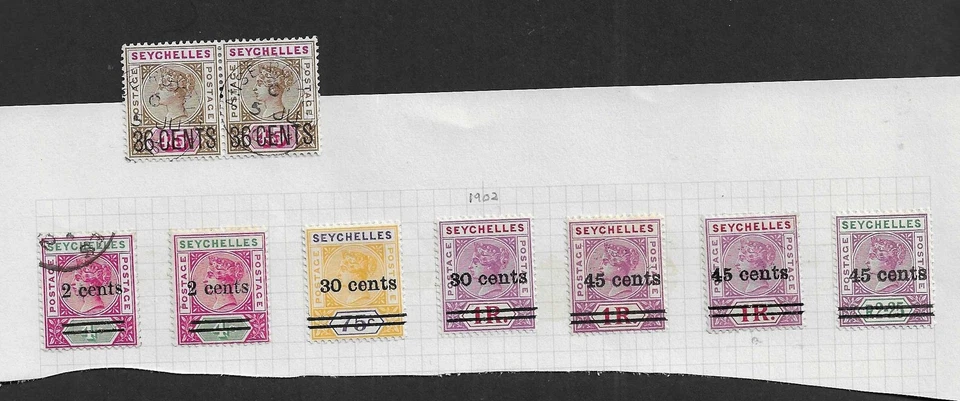 Colección SEYCHELLES 1890-1902 QV presentada en a - 26691 Foto 2 de 2