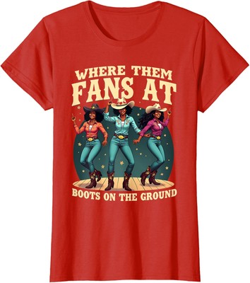 Boots On The Ground Where Them Fans Cute Lover Ladies' Crewneck T-Shirt