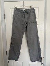 VINTAGE VTG Y2K OLD NAVY PARACHUTE CARGO JOGGER PANTS WOMEN GRAY LOW WAISTED 8