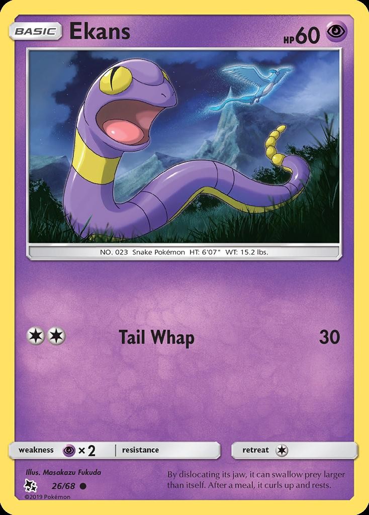 Pokemon Ekans (26/71) Hidden Fates LP REVERSE HOLO