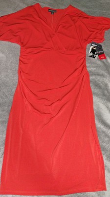 Bold Elements cut to curve midi dress short sleeve size Medium Red NWT