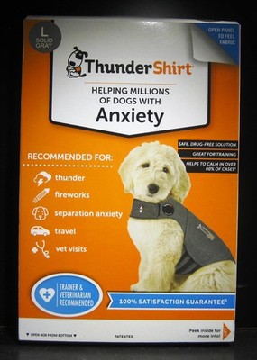 Thundershirt Large Dogs 41 - 64 lbs Anxiety Jacket Solid Gray