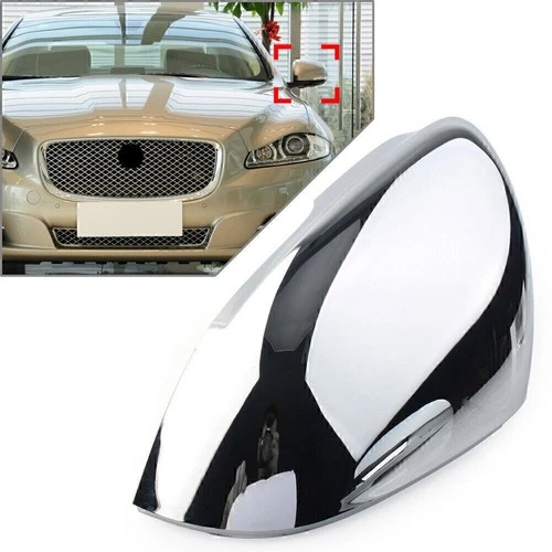 1Pcs Left Side Rear View Mirror Cover Cap Chrome For Jaguar XF XFR XFR-S XJ