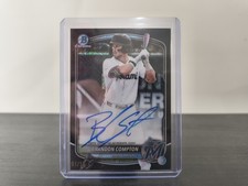 Brandon Compton Bowman Draft 2025 Auto 1/10 Bookend Black Mojo Marlins BMA-BCO