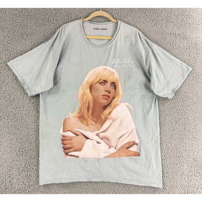 Billie Eilish Happier Than Ever T-Shirt Womens XXL Blue Graphic Short Sleeve Tee