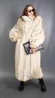 17908 GLAMOROUS REAL BLUE FOX COAT LUXURY FUR EXTRA LONG BEAUTIFUL LOOK SIZE M
