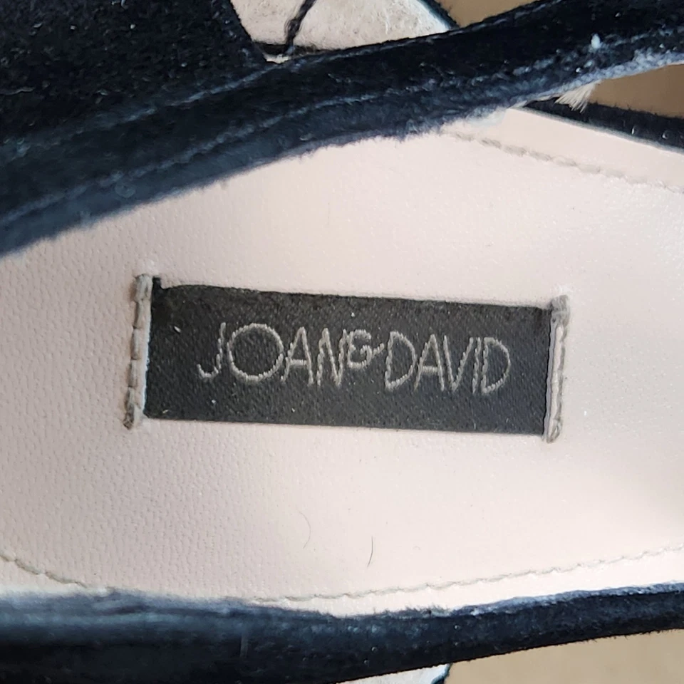 Zapatos de salón Joan & David negros de gamuza con tiras para mujer talla 9M punta puntiaguda lazo aguja Foto 4 de 4