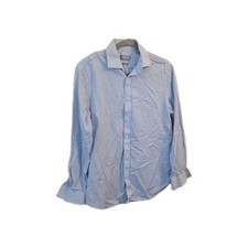 Michael Kors Men's Slim-Fit Airsoft Plaid Dress Shirt, Navy Multi, Medium 32/33