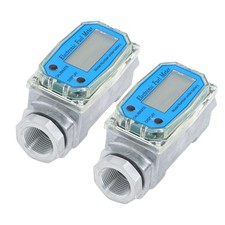 LABLT 2PCS 1" Digital Turbine Flow Meter, 2.6-26 GPMInline Thread&LCD Display