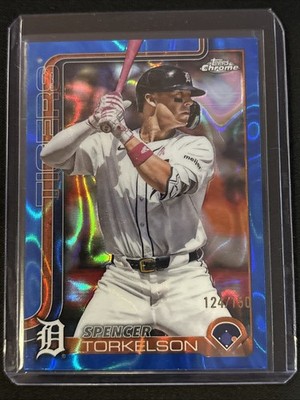  Spencer Torkelson 2025 Topps Chrome Update #USC27 Blue Lava Refractor 124/150
