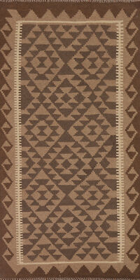 Tribal Geometric Nomadic-inspired Reversible Kilim Kelim Rugs 4x7 ft