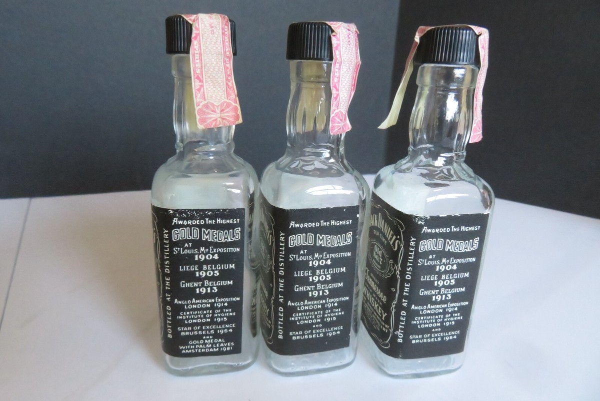 VINTAGE Jack Daniel's® Old No.7 Glass Bottles (3) 50 ml