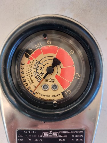 Decompressimetro sub SOS Vintage diving dive underwater sub - Foto 2 di 4
