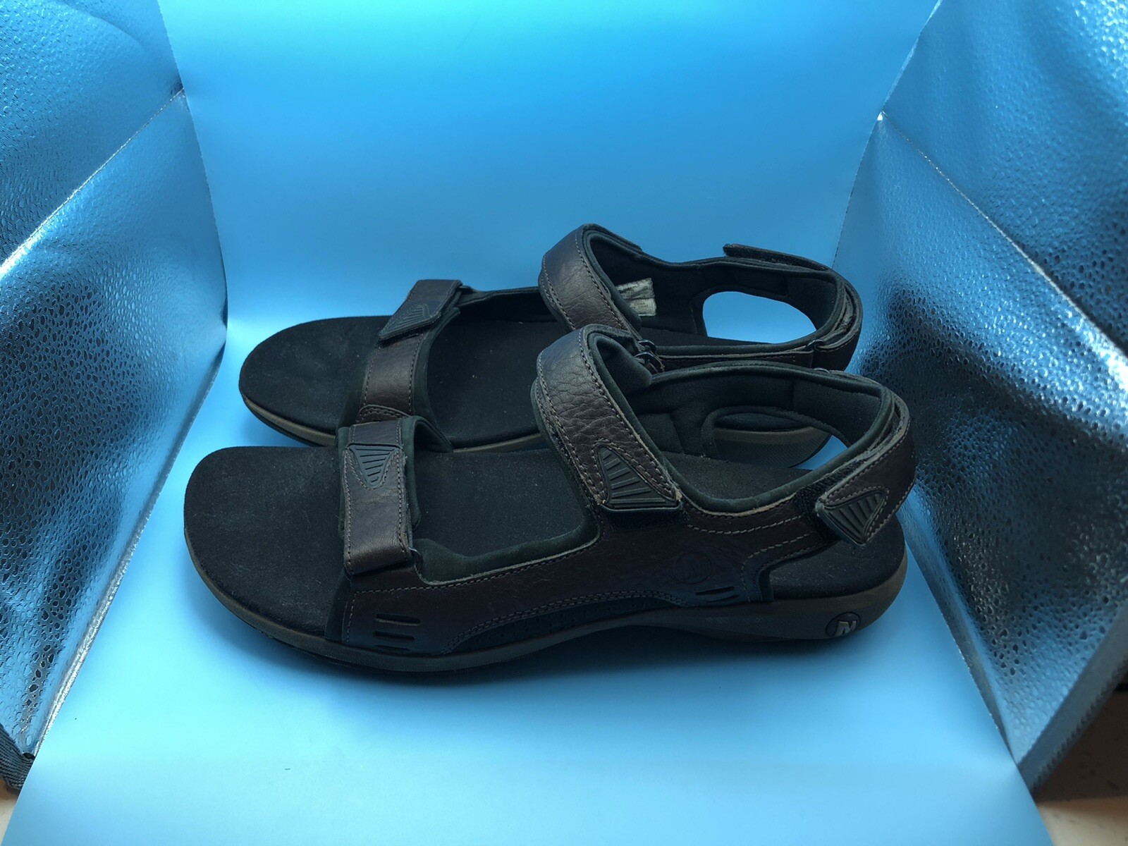 Merrell Hemlock Chili Trail Runner sandalo marrone pelle escursionismo outdoor taglia 12