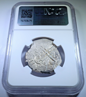 NGC AU-55 1615-21 Spanish 4 Reales Genuine 1600s Silver Pirate