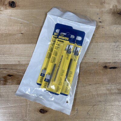 3 Pack Irwin Hanson 4-4ONC Self Aligning Tap and Drill Bit Set 1897528 New