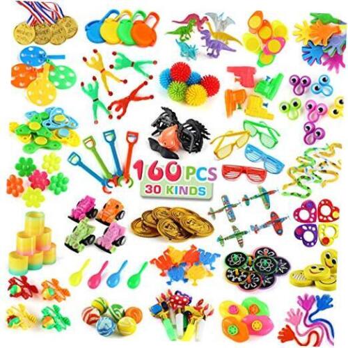 160 PCS Carnival Prizes for Kids Birthday(30 Designs), Party Favors Assortment  - Afbeelding 1 van 8