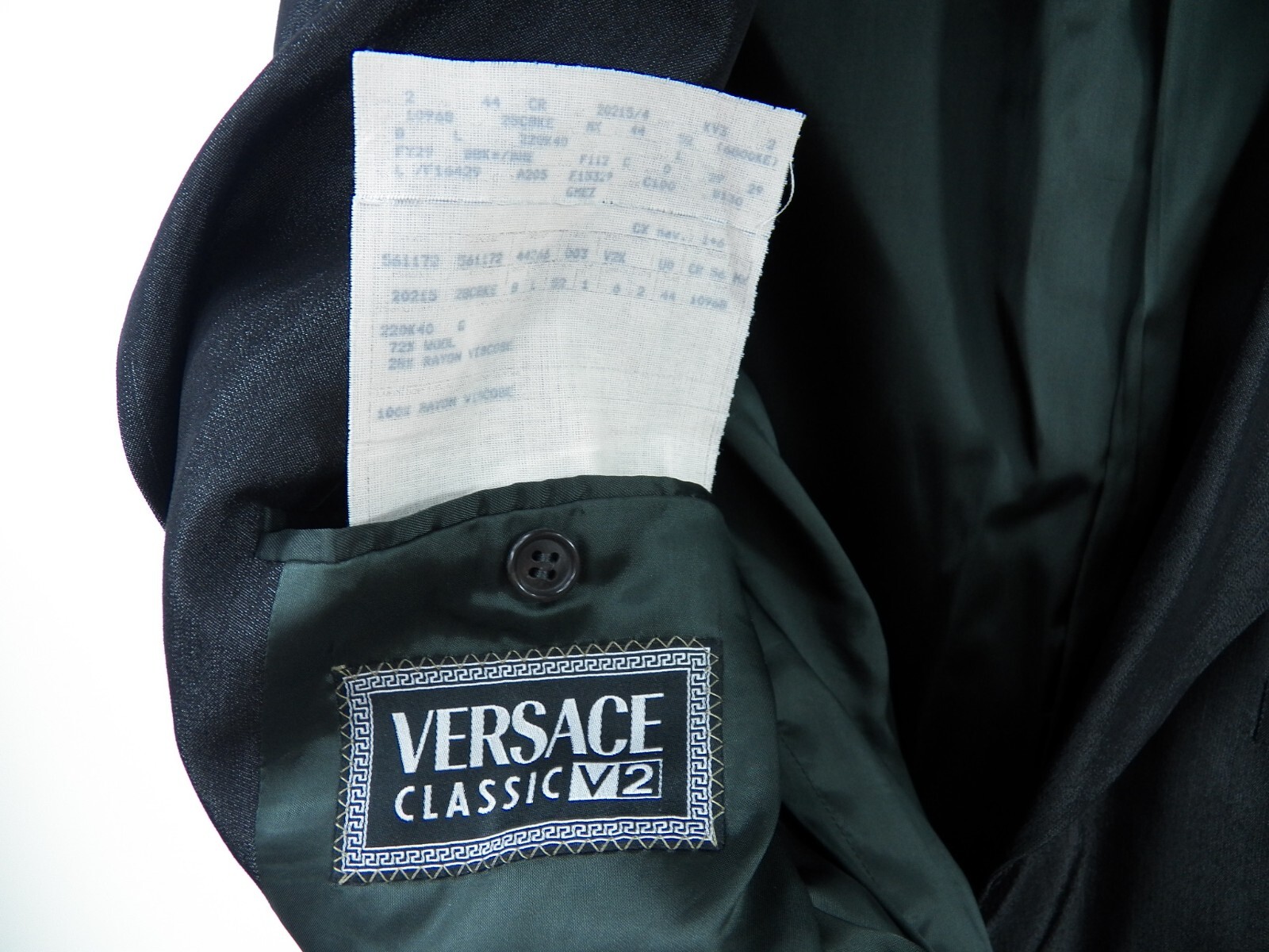 VERSACE CLASSIC V2 MENS 54 44 L BLAZER JACKET CHARCOAL METALLIC 72percent WOOL LUXURY image 10