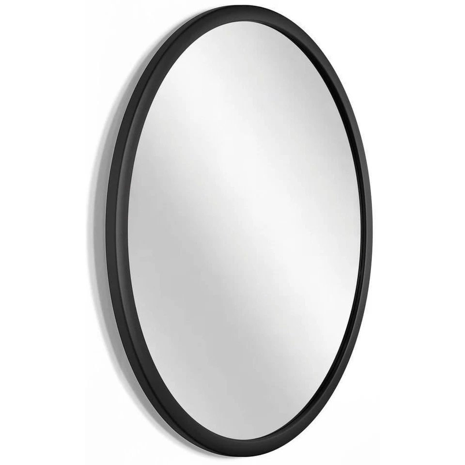 Infinity Instruments Wall Mirror Matte Black Framed Keyhole Hanging 22"W x 22" H - Image 2 of 4