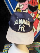 Vintage 90s New York Yankees Spell Out MLB Blue Snapback Hat