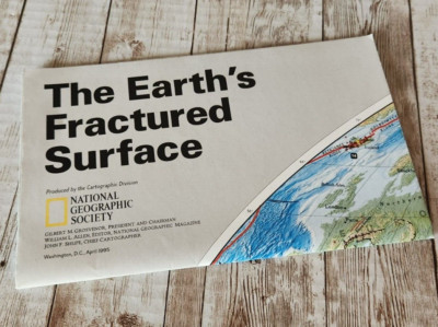 1995 National Geographic Earth's Fractured Surface Map Cartograph