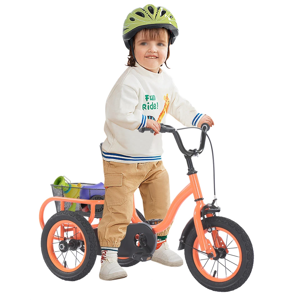 Dreirad für Jungen Mädchen 3-Rad Kinder Fahrrad mit Einkaufskorb 12 Zoll DE - Bild 4 von 4