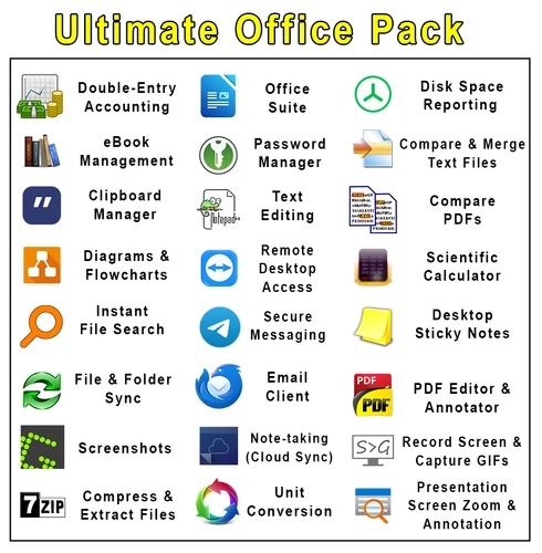 Ultimate Office Pack - 29 Software Tools for Peak Productivity  & Efficiency!