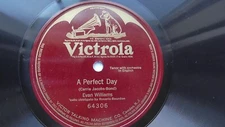 Evan Williams 78rpm Single 10-inch Victrola Records #64306 A Perfect Day  