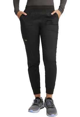 Cherokee Workwear Women's Mid Rise Jogger Pant WW115 BLK Black Free Shipping