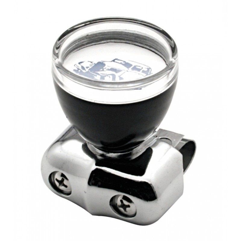 Chrome Steering Wheel Brody Knob Spinner Black Suicide Clear Top For Picture