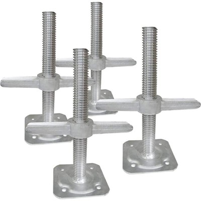MetalTech Scaffold Leveling Jack 12'' Fully Adjustable Galvanized Steel (4-Pack)
