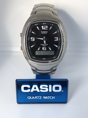 Casio Edifice EFA-107 Module 1301 Vintage Wrist Watch Alarm 100 WR Ana-Digi  | eBay