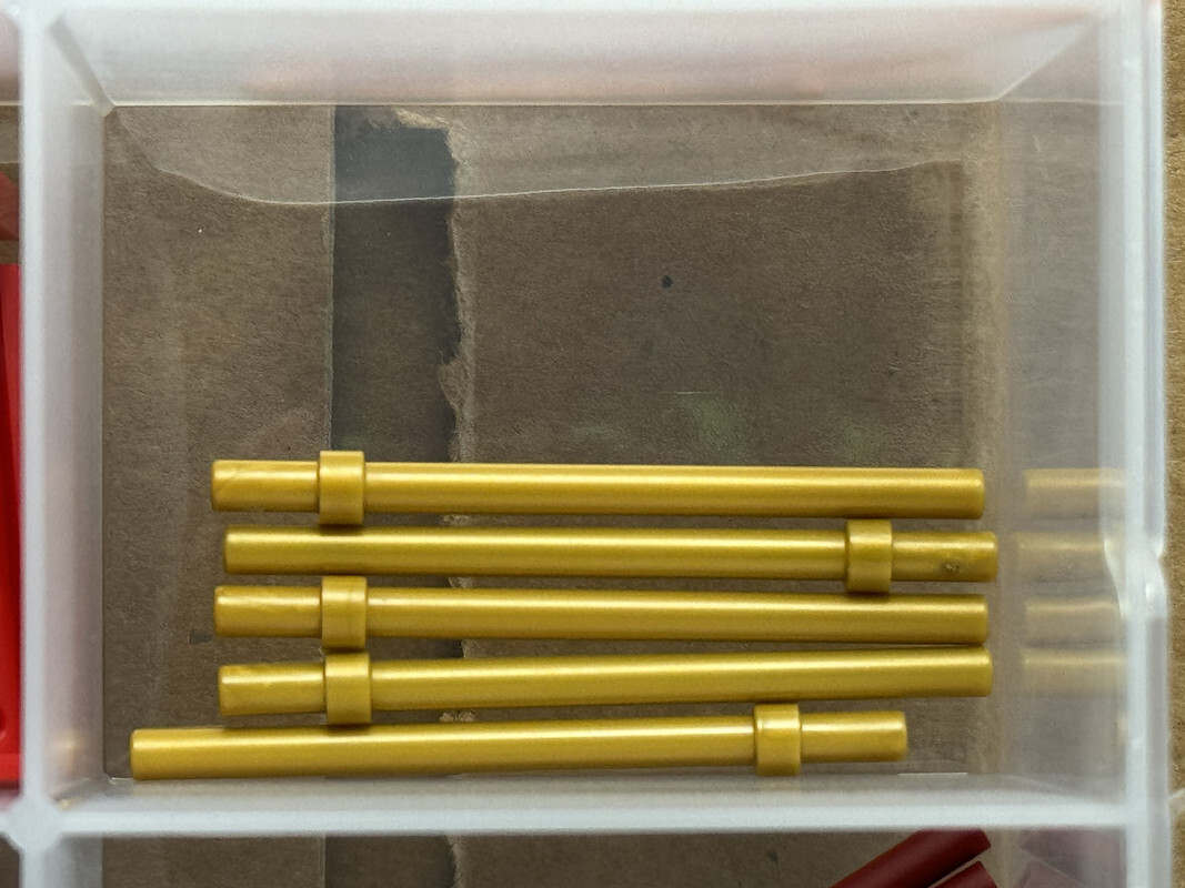 LEGO Parts - Pearl Gold Bar 6L with Stop Ring - No 63965 - QTY 5