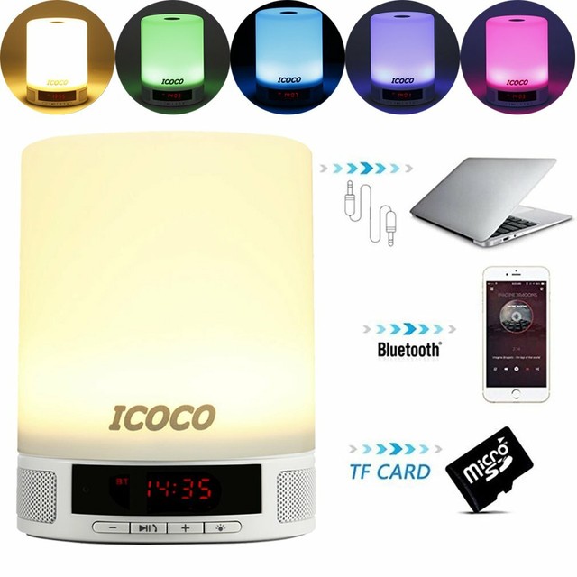 mrcool touch bedside lamp with bluetooth speaker