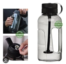 Zmokie 9inch Portable Plastic Hookah 1000ml Bottle Water Pipe Smoking Bong Gray