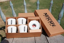NESCAFE System rare set 4 tasses soucoupes neuf 4 Advertising Coffee Cups Nestlé