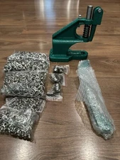 Hand Press Eyelet Grommet Machine, Hole Punch Tool Kit, Eyelet Kit with 3 Dies 