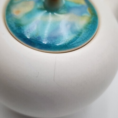 MoMA Vintage Fine Japan Japanese Signed Teal & White GLAZED Tea Set SEE PHOTOS - Picture 7 of 10