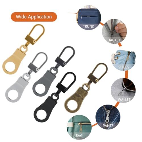 Zipper Pull Ersatz für kleine Löcher, 10 Stück abnehmbarer dünner Reißverschluss - Bild 5 von 6