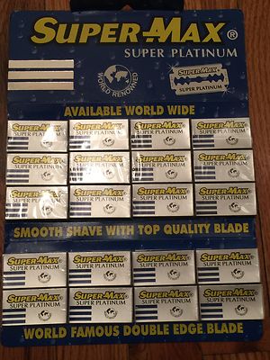 100 SUPERMAX SUPER PLATINUM DOUBLE EDGE BLADES NEW FREE SHIPPING WHOLESALE CHEAP