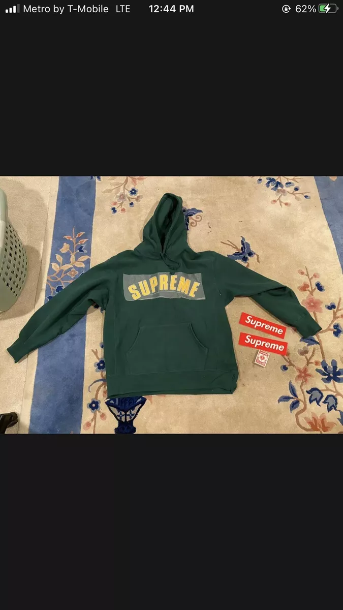 SUPREME PEARL LOGO HOODED SWEATSHIRT SIZE LARGE DARK GREEN HOODIE