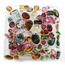Natural Multi Tourmaline Mix Cut Loose Gemstone 48 Pcs 2-5 MM 10 CT
