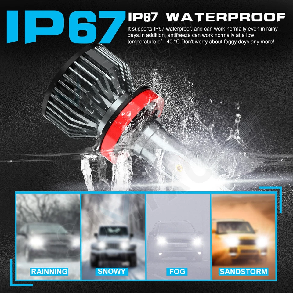 For Pontiac G6 2005-2007 6500K White LED Headlight Conversion Kit High-Low Beam - Image 2 of 4